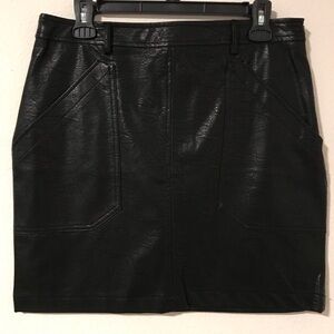 Stella Luce Faux Leather Black Mini Skirt